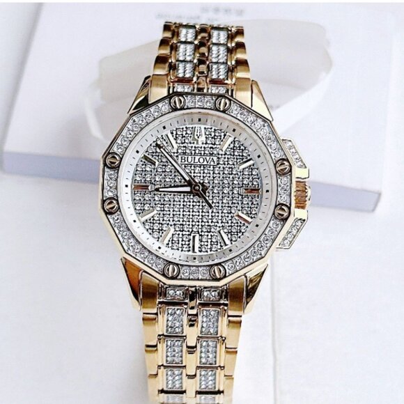 Bulova Diamond Two Tone Gold Watch Women\'s main image 7